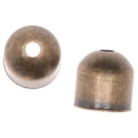 Antiqued Brass Large Capsule Bead Caps 8x8mm (10 pcs)