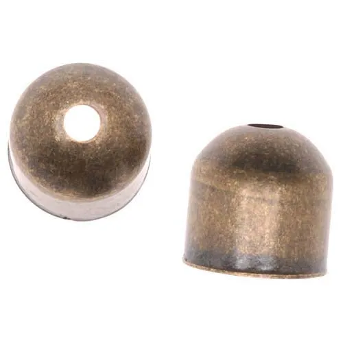 Antiqued Brass Large Capsule Bead Caps 8x8mm (10 pcs)