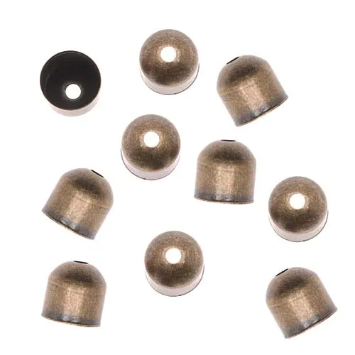 Antiqued Brass Large Capsule Bead Caps 8x8mm (10 pcs)