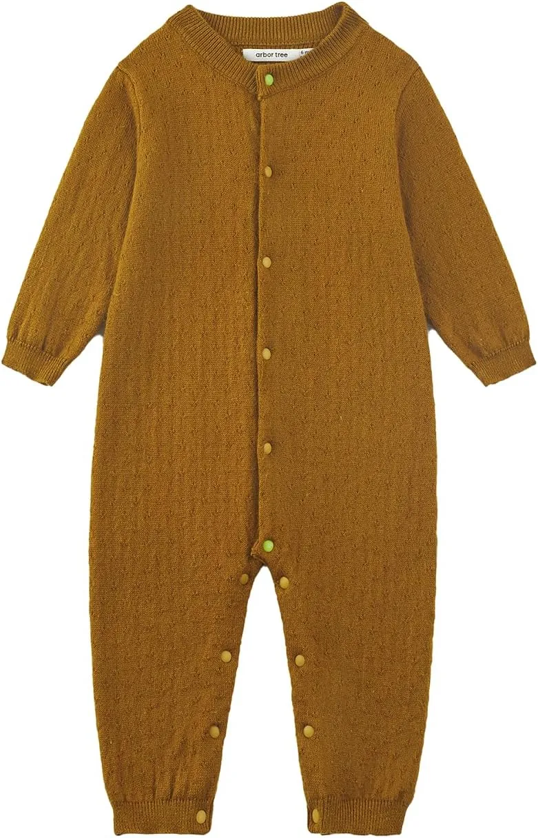 ArborTree 95% Organic Cotton   5% Cashmere Baby Organic Cashmere Thick Bodysuit Romper