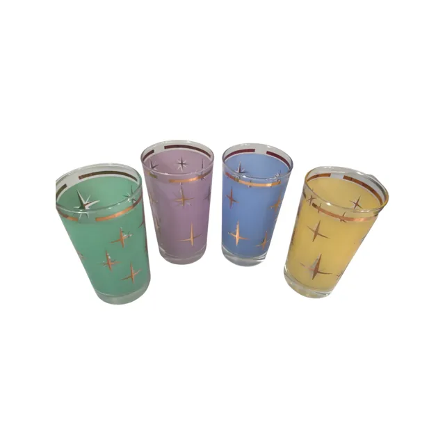 Bartlett Collins Mid-Century Atomic North Star Cocktail Glasses (Set of 4)