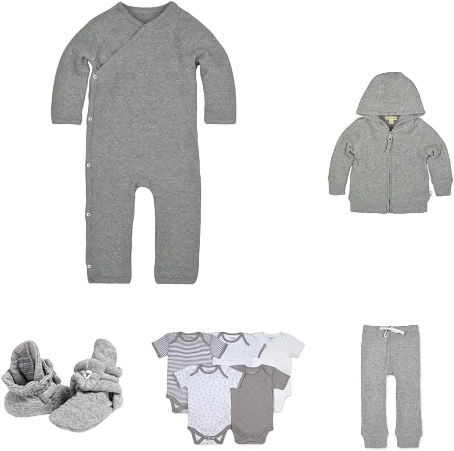 Bundle of Burt's Bees Baby Romper Jumpsuit   Baby girls Sweatshirts   Baby Unisex Baby Sweatpants   Baby Unisex Bodysuits, 5-Pack   Baby Girls Booties, 3-6 Months US