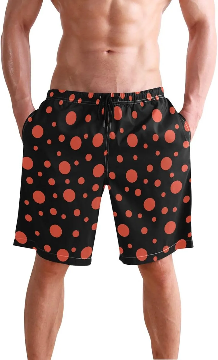 CHIFIGNO Trendy African Masks Black Swimming Shorts Men, Board Shorts for Men Swim, Small Quick Dry Swim Trunks Men