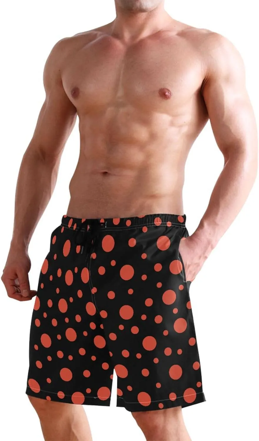 CHIFIGNO Trendy African Masks Black Swimming Shorts Men, Board Shorts for Men Swim, Small Quick Dry Swim Trunks Men