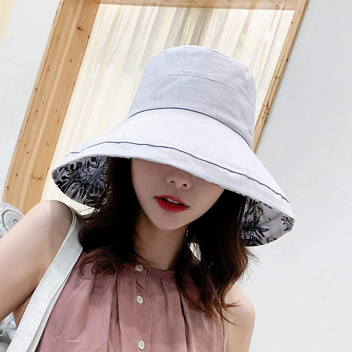 FaroDor Women's Reversible Bucket Hat UV Protection Packable Travel Cap Wide Brim Sun Hats