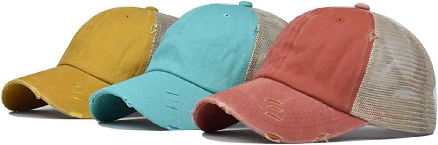 Fashion Style Ponytail Top Hats for Women Baseball Caps High Messy Bun Caps Ponycaps Dad Hats