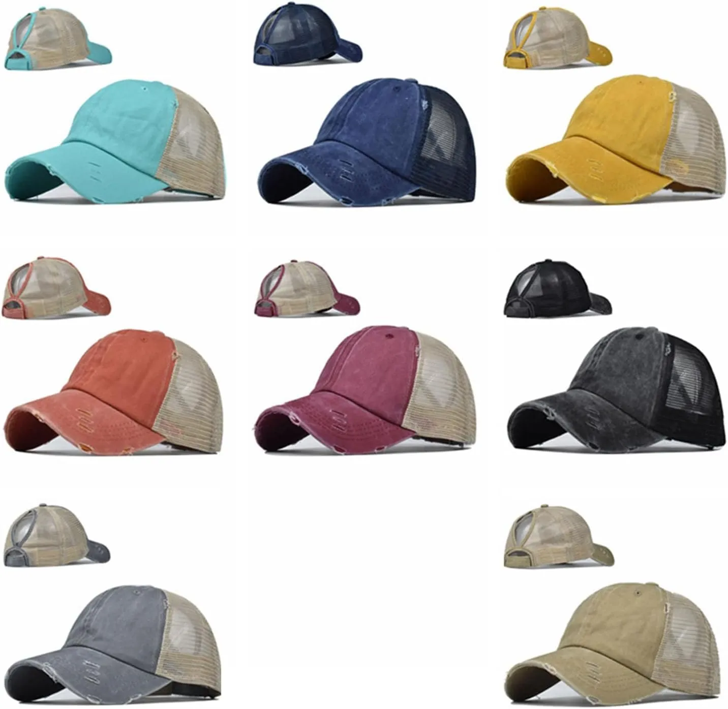 Fashion Style Ponytail Top Hats for Women Baseball Caps High Messy Bun Caps Ponycaps Dad Hats