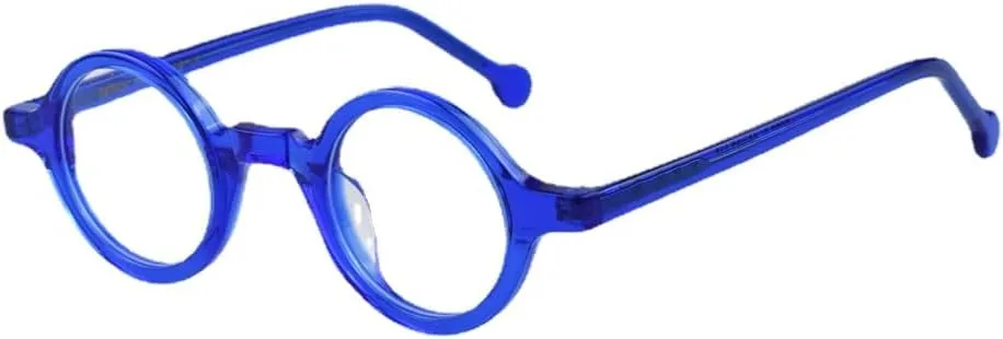 Hand Made Small Vintage Round Eyeglass Frames Full Rim Acetate Glasses B002