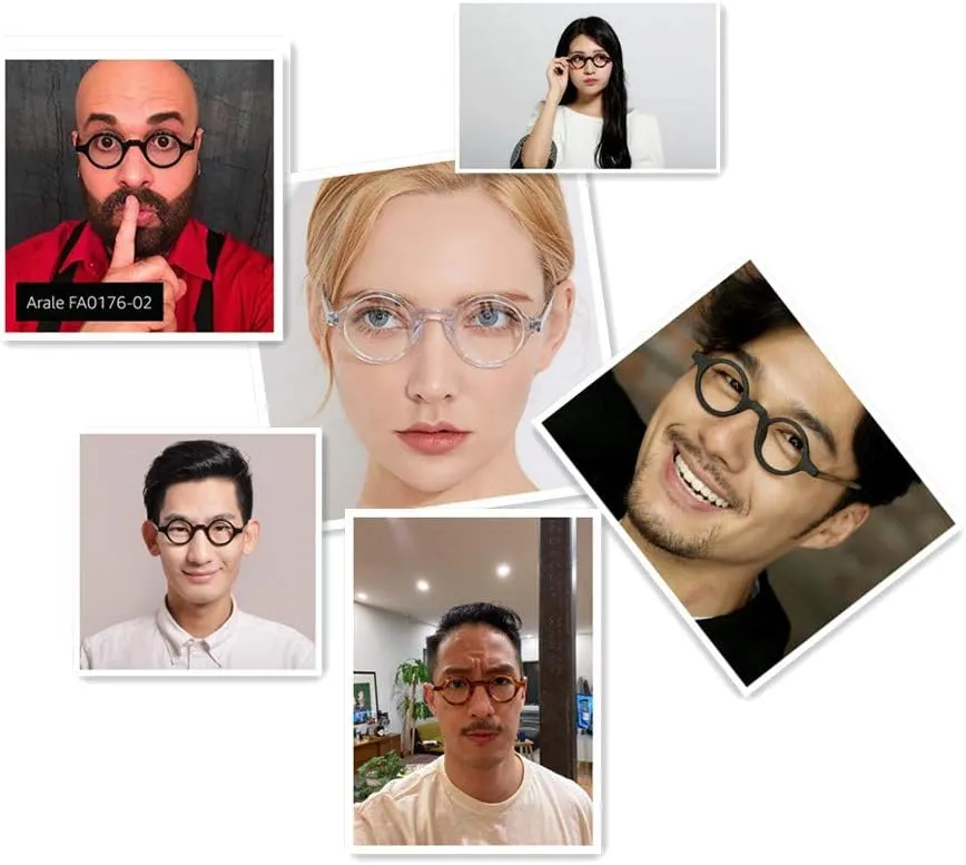 Hand Made Small Vintage Round Eyeglass Frames Full Rim Acetate Glasses B002
