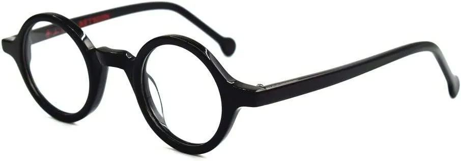 Hand Made Small Vintage Round Eyeglass Frames Full Rim Acetate Glasses B002