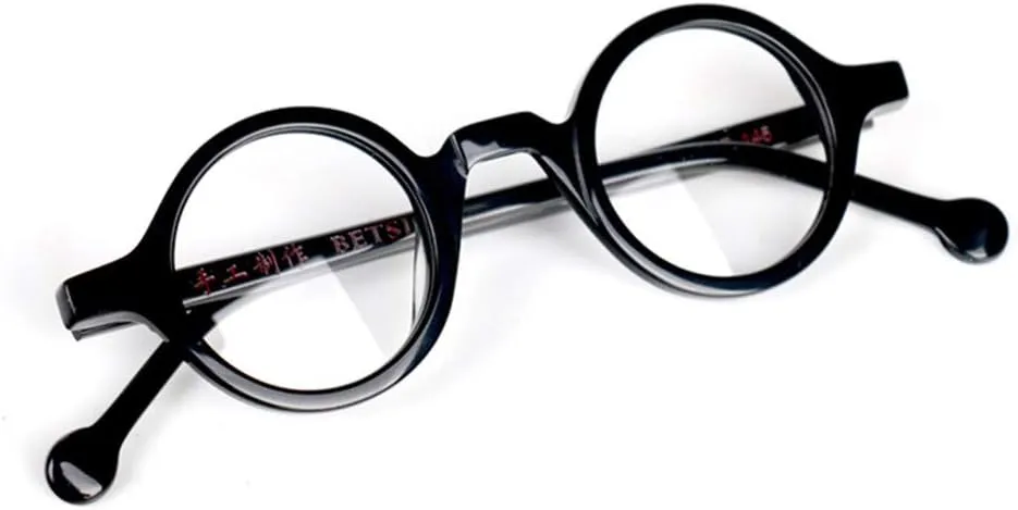 Hand Made Small Vintage Round Eyeglass Frames Full Rim Acetate Glasses B002