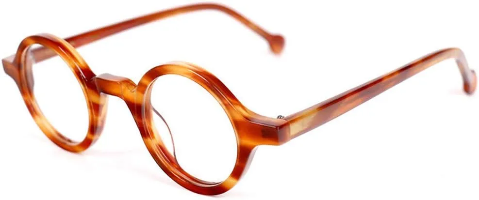 Hand Made Small Vintage Round Eyeglass Frames Full Rim Acetate Glasses B002