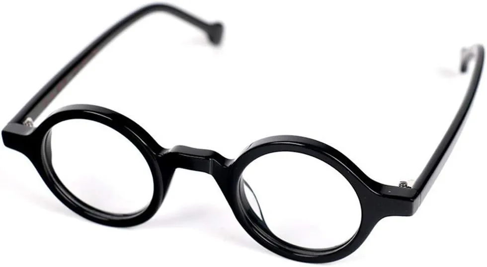 Hand Made Small Vintage Round Eyeglass Frames Full Rim Acetate Glasses B002