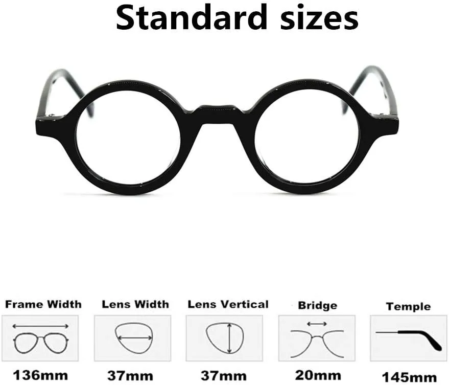 Hand Made Small Vintage Round Eyeglass Frames Full Rim Acetate Glasses B002