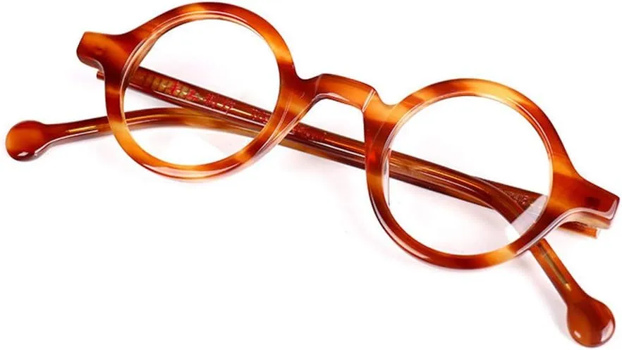 Hand Made Small Vintage Round Eyeglass Frames Full Rim Acetate Glasses B002