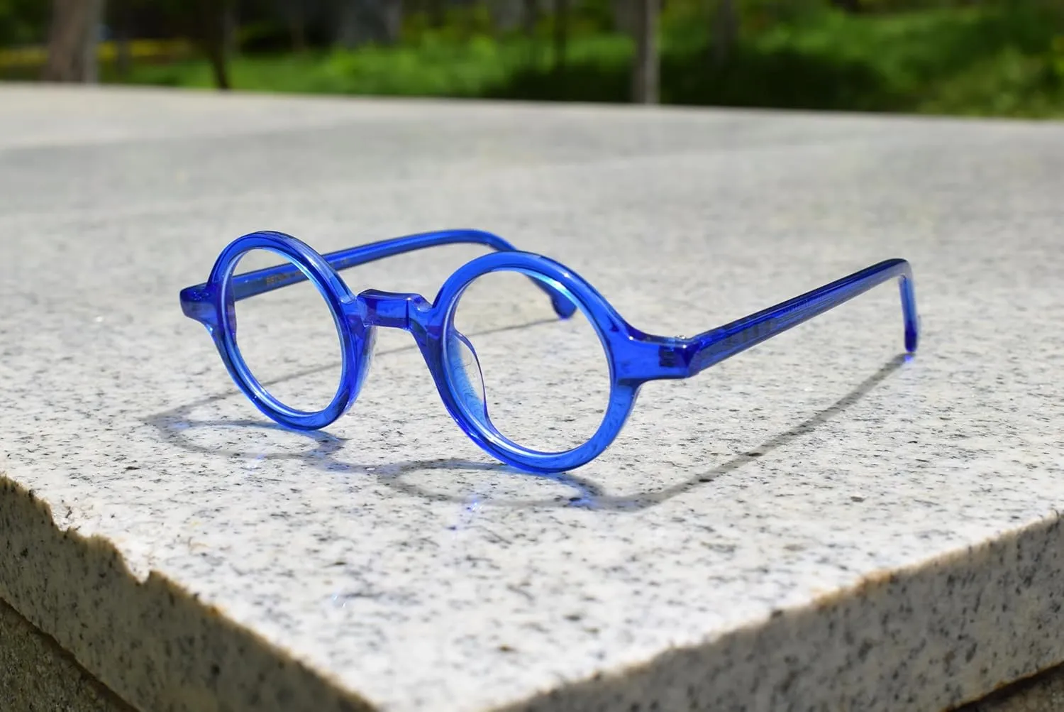 Hand Made Small Vintage Round Eyeglass Frames Full Rim Acetate Glasses B002
