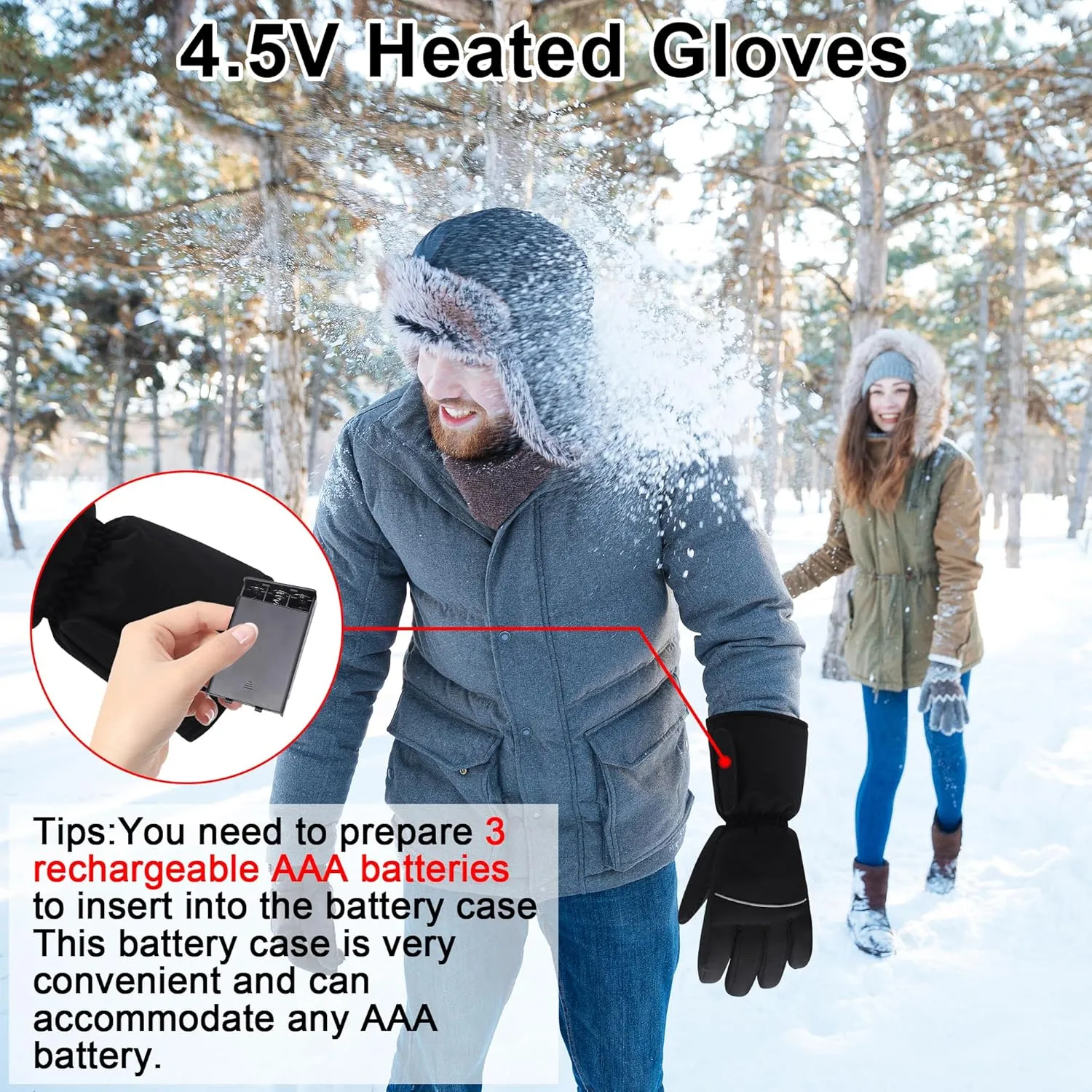 Heated Gloves for Men Women Rechargeable Battery Electric Hand Warmers Touchscreen Winter Hetaed Motorycle Gear for Motorcycle Fishing Hiking Cycling Skiing