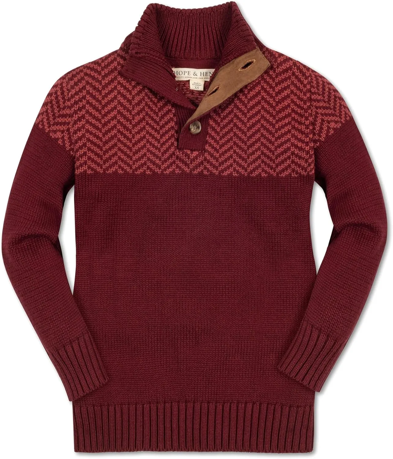 Hope & Henry Boys' Long Sleeve Mock Neck Sweater