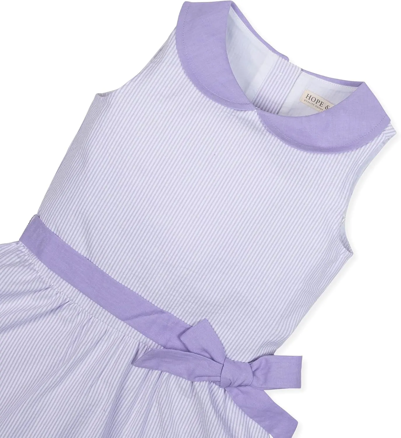 Hope & Henry Girls' Peter Pan Collar Seersucker Dress