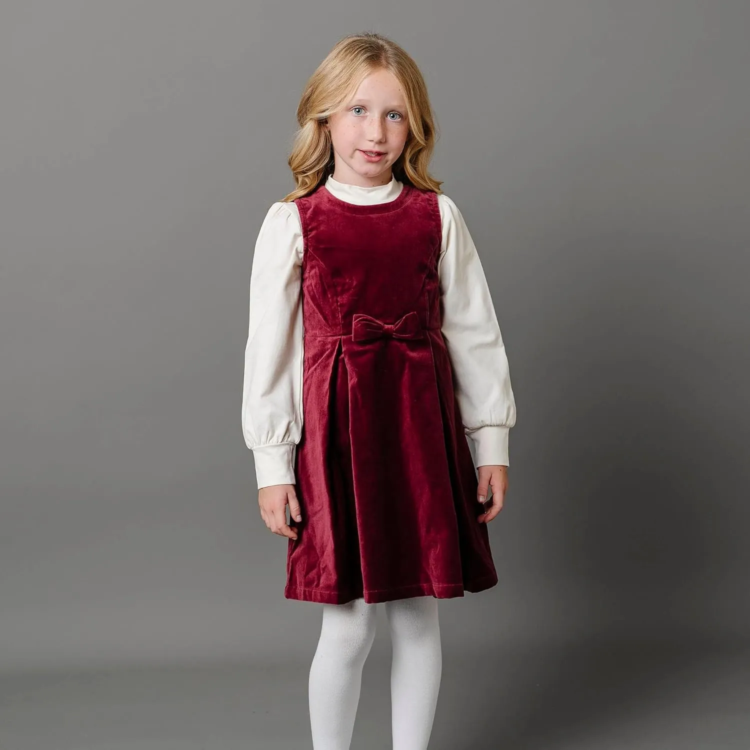 Hope & Henry Girls' Sleeveless Bow Front Jumper