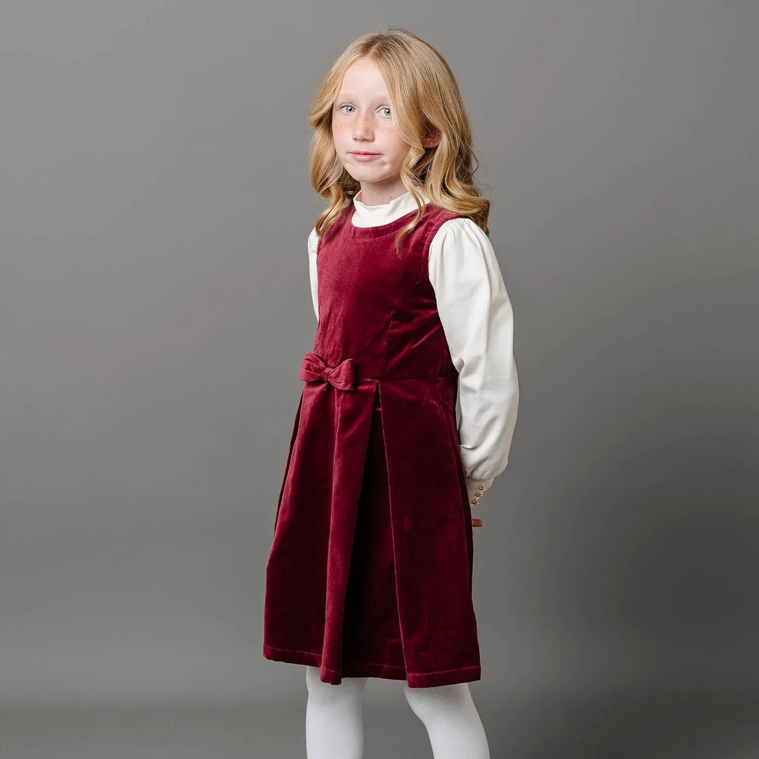 Hope & Henry Girls' Sleeveless Bow Front Jumper