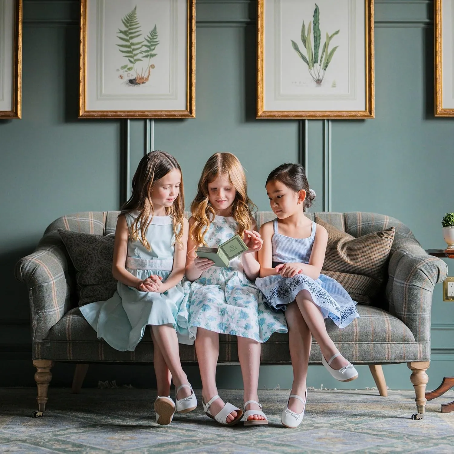 Hope & Henry Girls' Sleeveless Special Occasion Sun Dress with Bow Back Detail and Embroidery