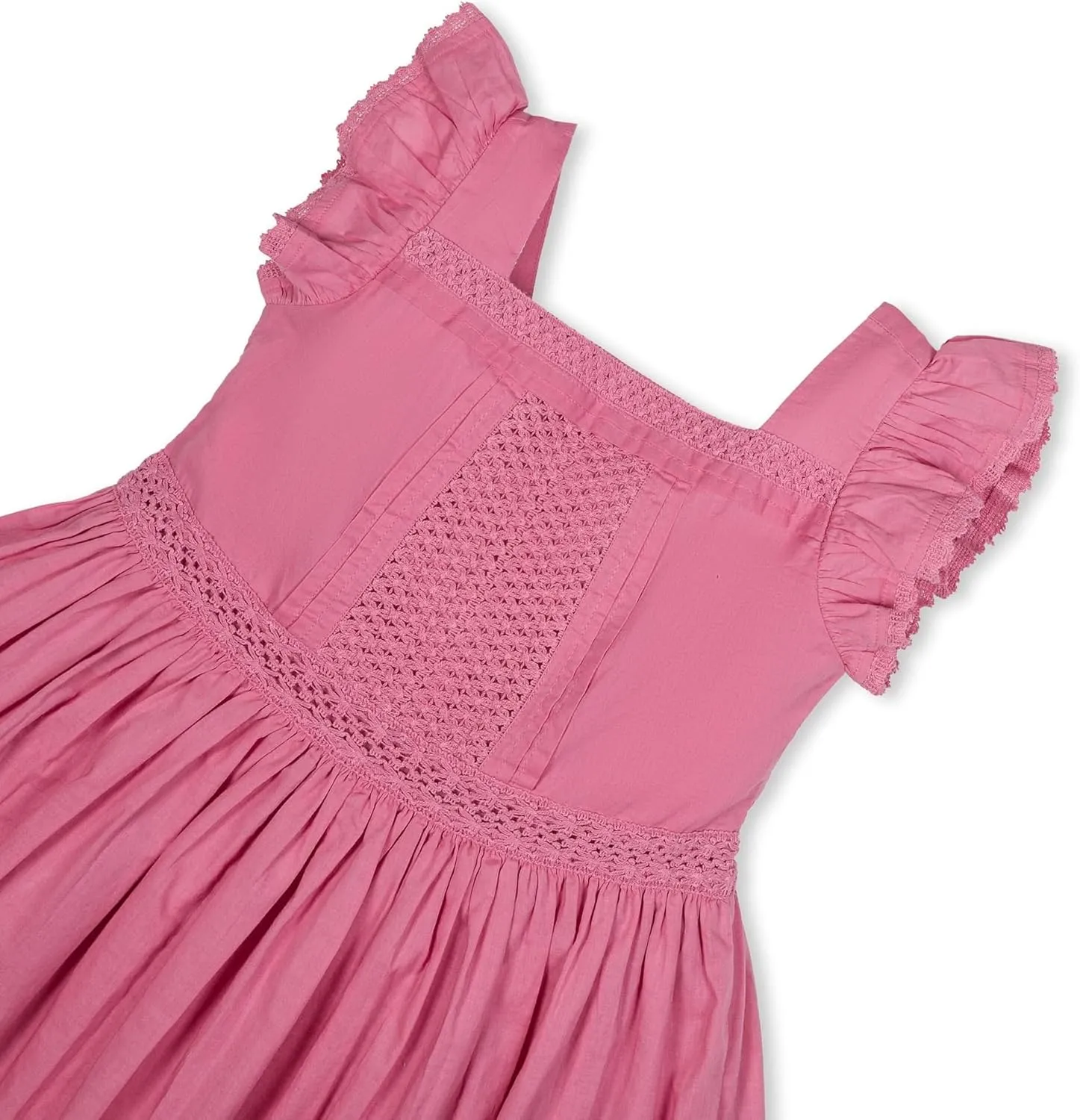 Hope & Henry Girls' Sleeveless Special Occasion Sun Dress with Bow Back Detail and Embroidery