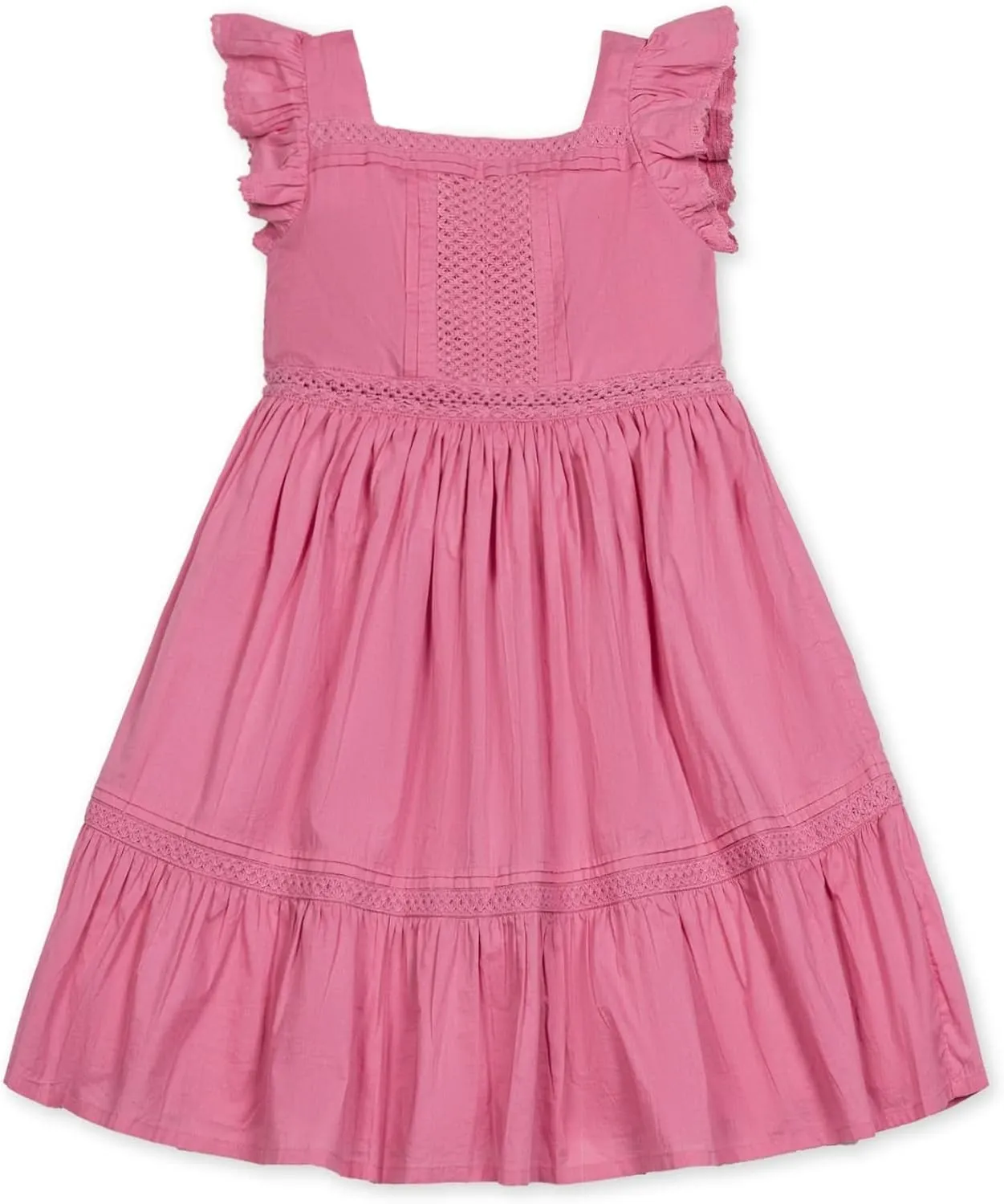 Hope & Henry Girls' Sleeveless Special Occasion Sun Dress with Bow Back Detail and Embroidery
