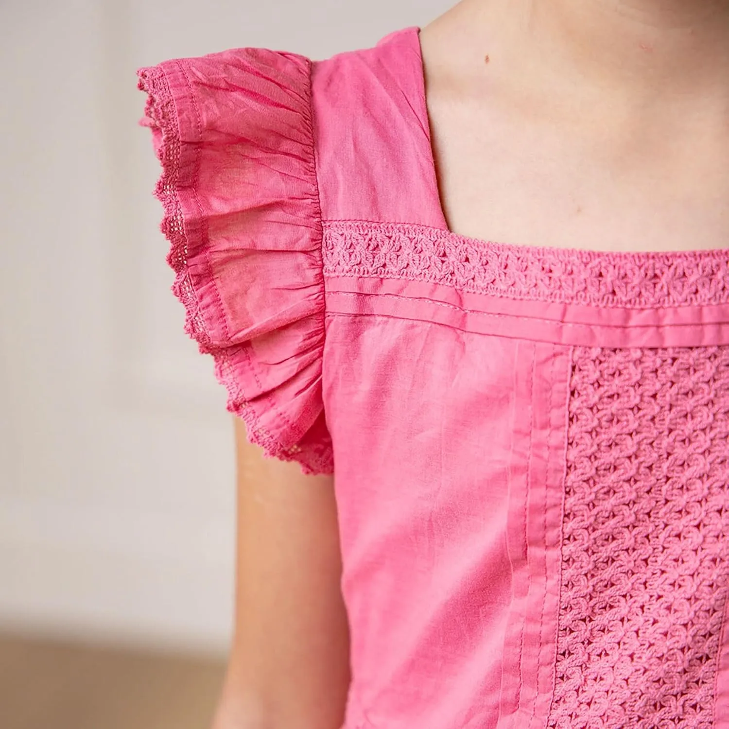Hope & Henry Girls' Sleeveless Special Occasion Sun Dress with Bow Back Detail and Embroidery