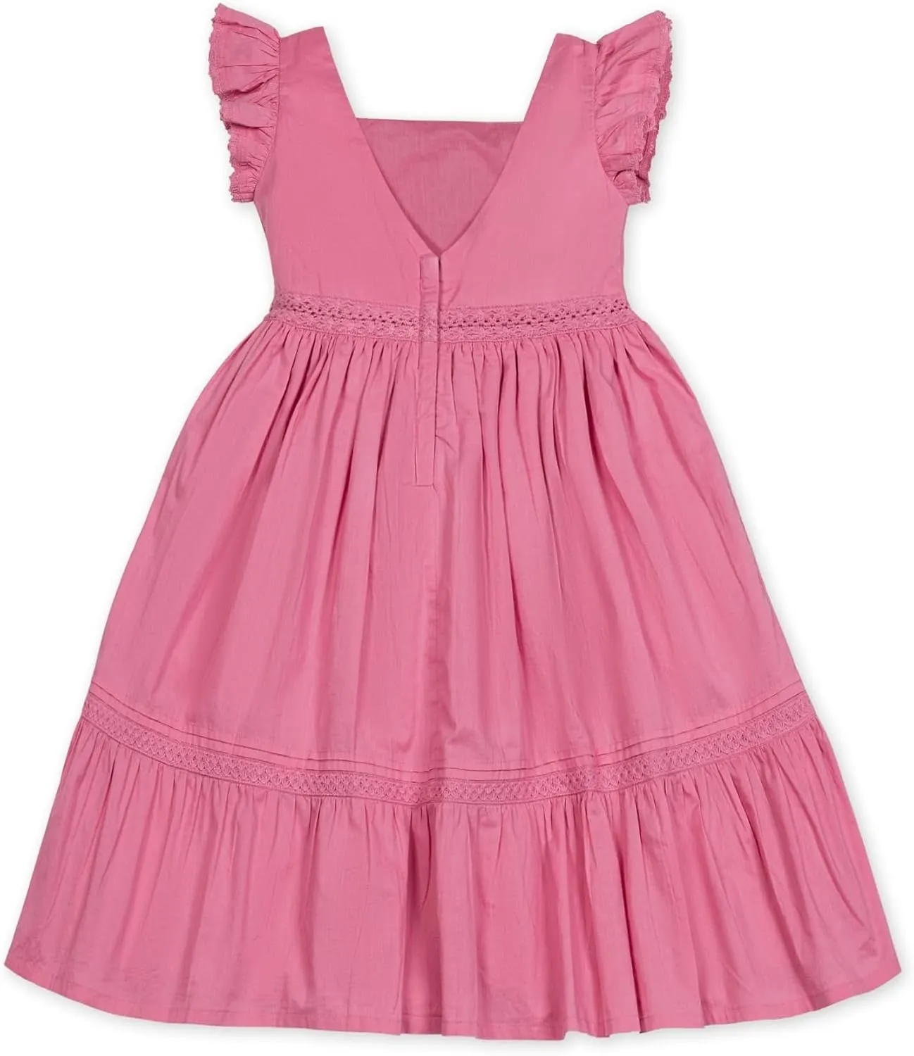 Hope & Henry Girls' Sleeveless Special Occasion Sun Dress with Bow Back Detail and Embroidery