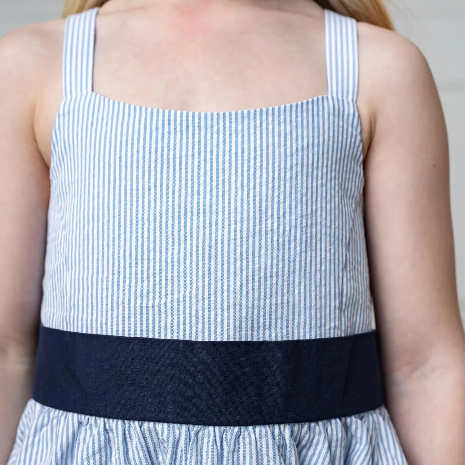 Hope & Henry Girls' Sleeveless Special Occasion Sun Dress with Bow Back Detail and Embroidery