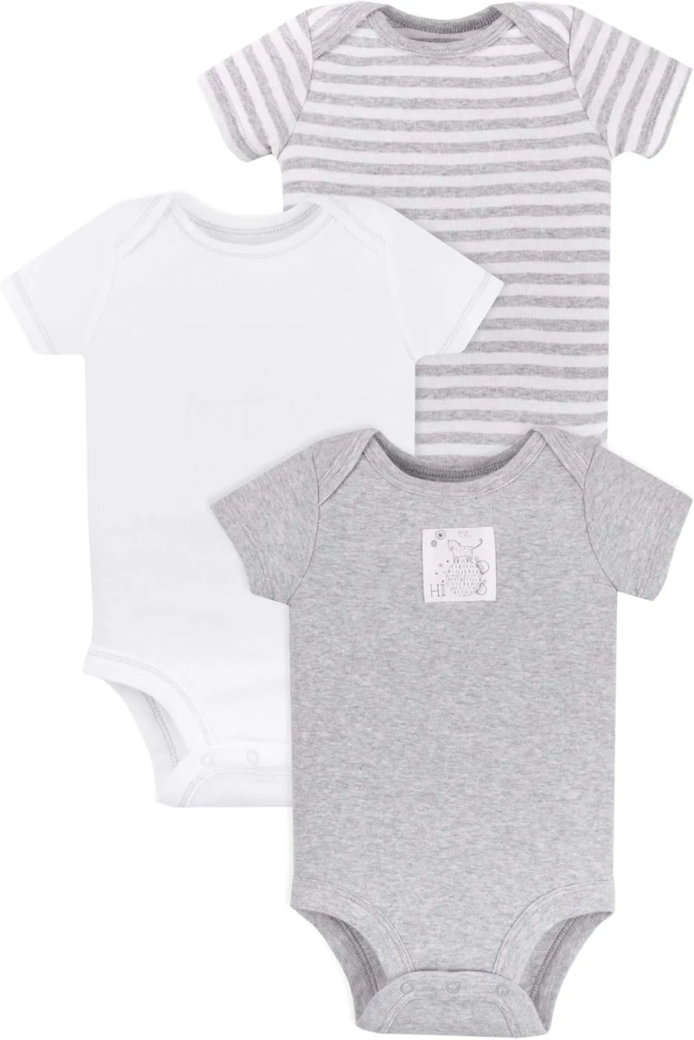 Lamaze baby-boys Unisex Short Sleeve Cotton Bodysuit, Snap Closure