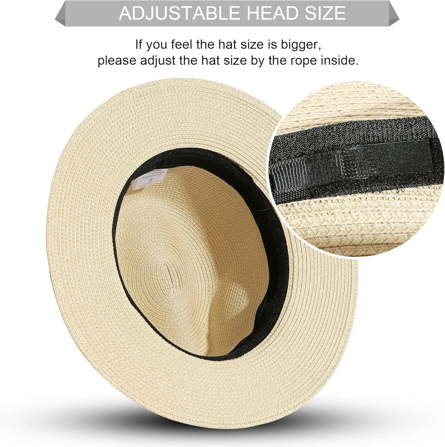 Lanzom Summer Beach Sun Hats for Men Women Foldable Floppy Travel Packable Staw Hat, Wide Brim Hat