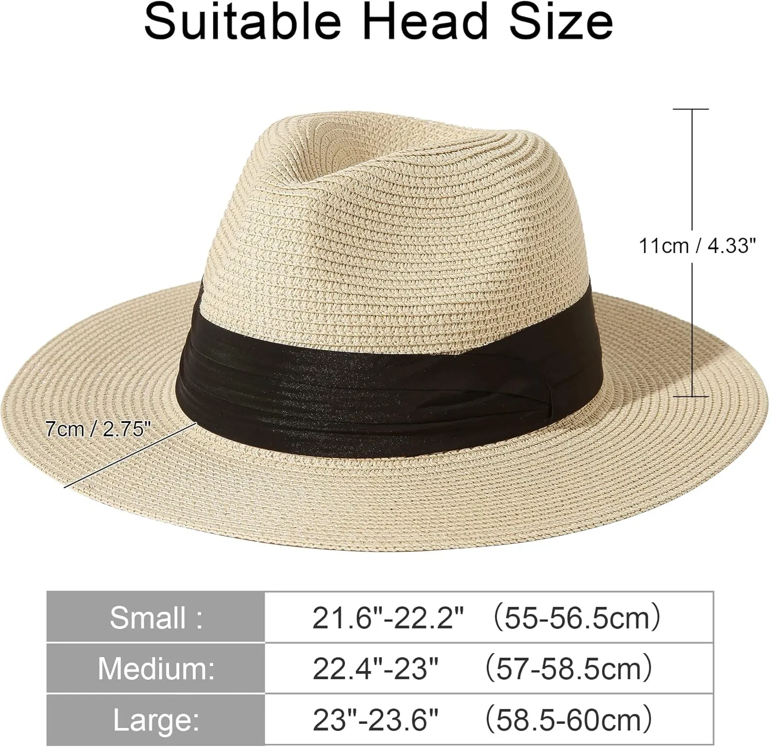 Lanzom Summer Beach Sun Hats for Men Women Foldable Floppy Travel Packable Staw Hat, Wide Brim Hat
