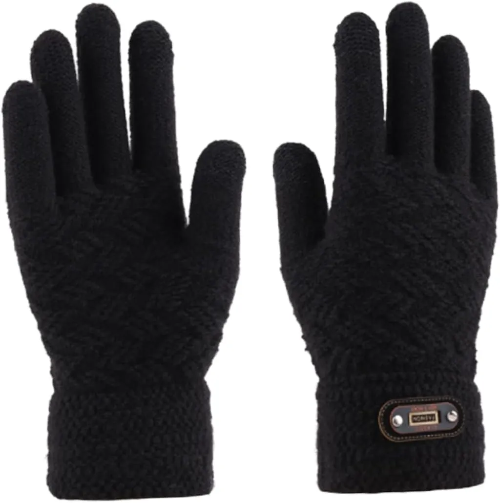 LIFKOME 1 Pair Knitted Gloves Winter Knit Crochet Gloves Warmer Ski Glove Winter Half Finger Gloves Running