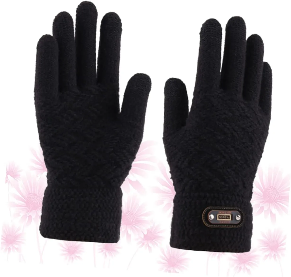 LIFKOME 1 Pair Knitted Gloves Winter Knit Crochet Gloves Warmer Ski Glove Winter Half Finger Gloves Running