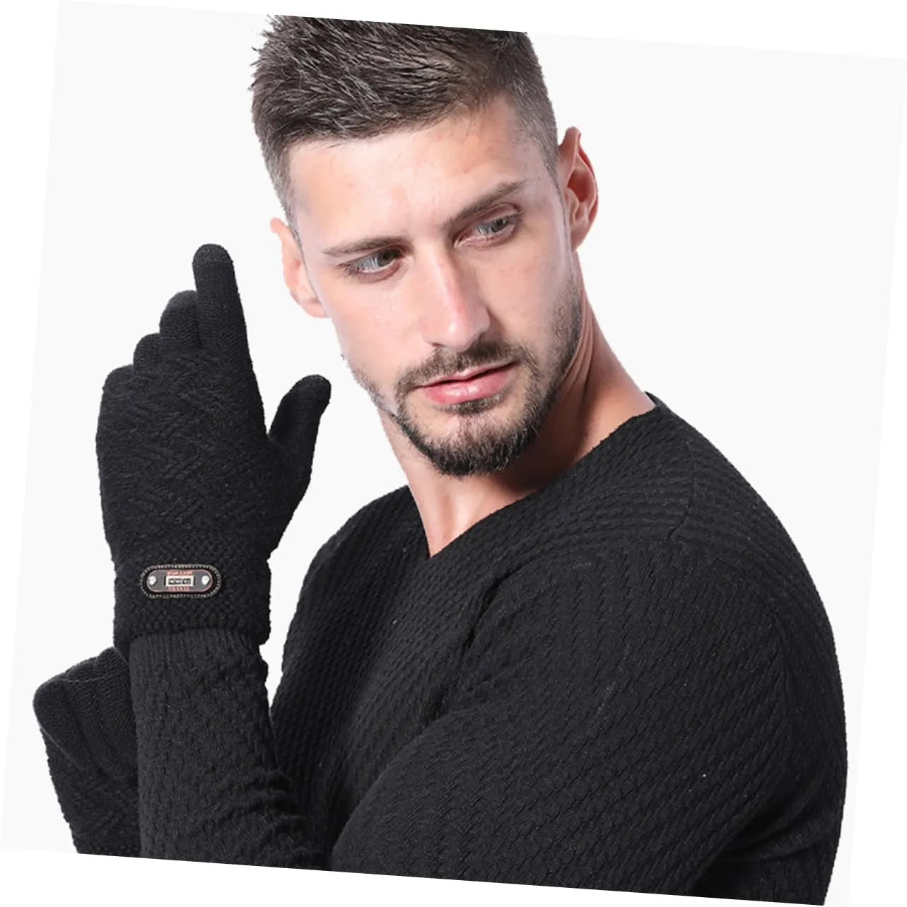 LIFKOME 1 Pair Knitted Gloves Winter Knit Crochet Gloves Warmer Ski Glove Winter Half Finger Gloves Running