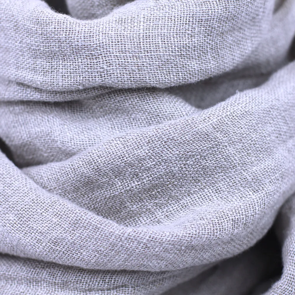 Linen Scarf - Stonewashed - Natural Gauze - Thin Linen