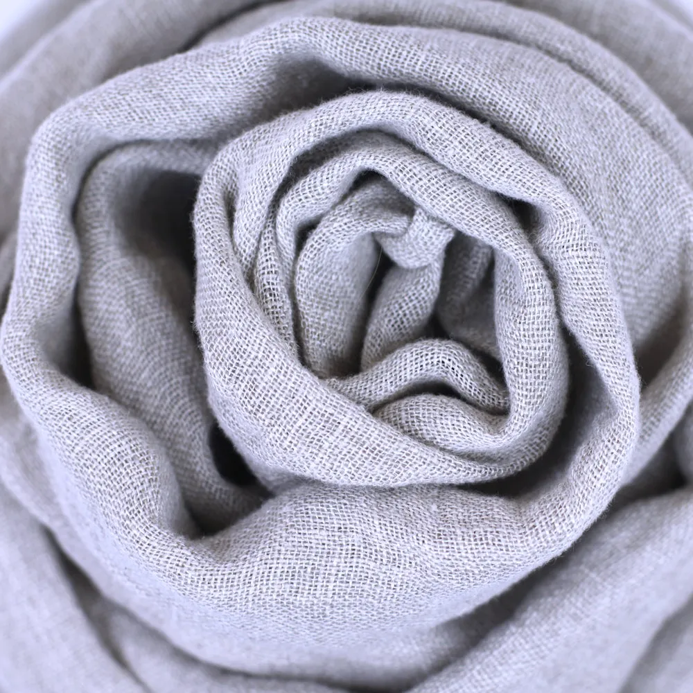 Linen Scarf - Stonewashed - Natural Gauze - Thin Linen
