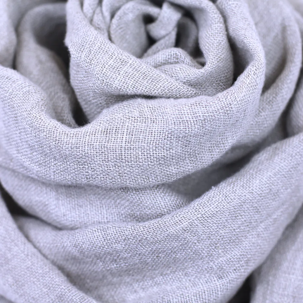 Linen Scarf - Stonewashed - Natural Gauze - Thin Linen