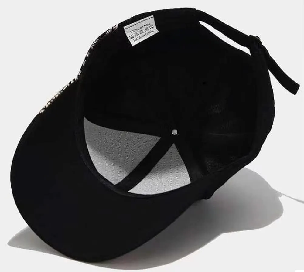 Men's Baseball Cap Cotton Adjustable Dragon Pattern Hip-hop Caps for Men