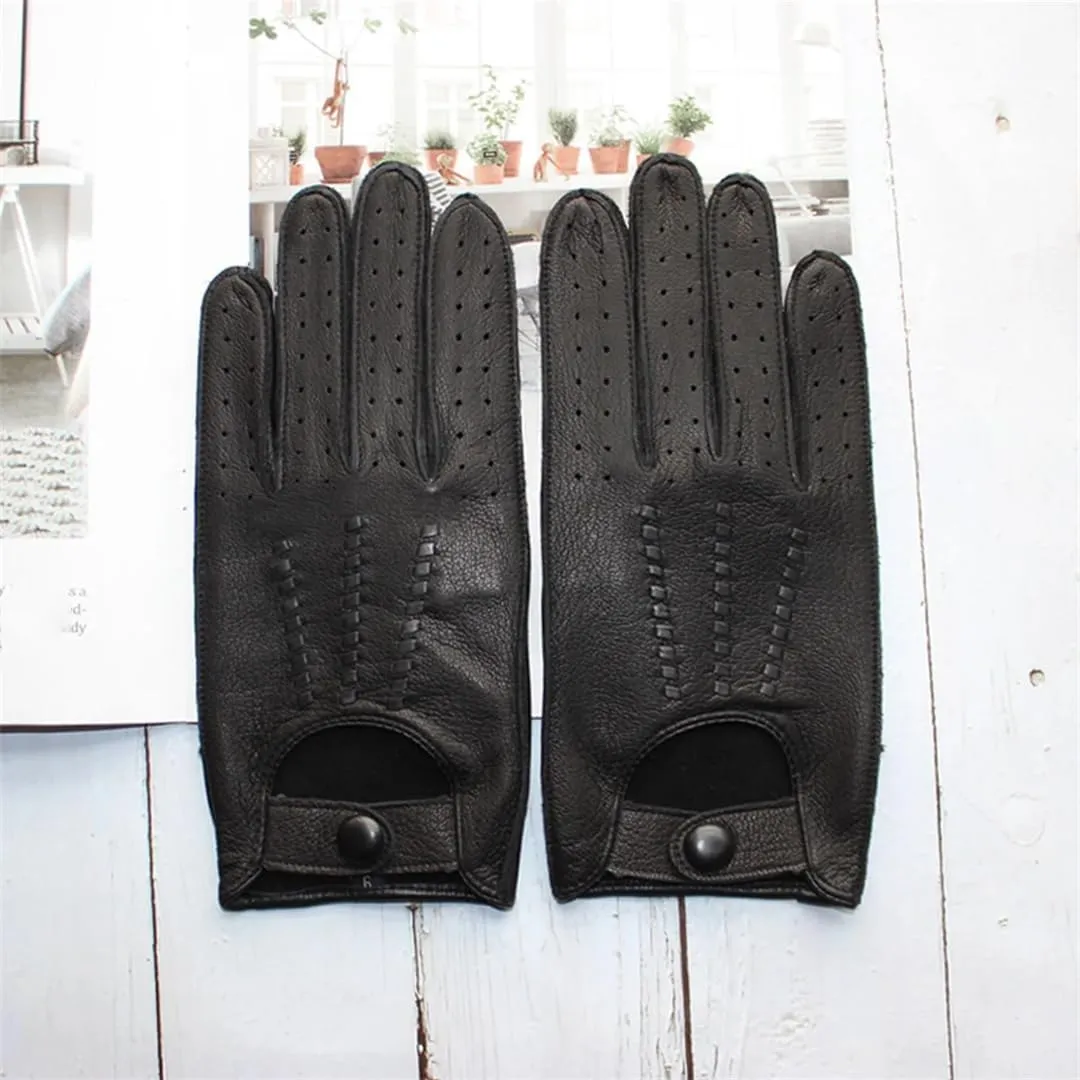 Men's Gloves Single-Skin Thin Hollow Breathable Leather Gloves For Drivers Driving Motorcycles And Riding