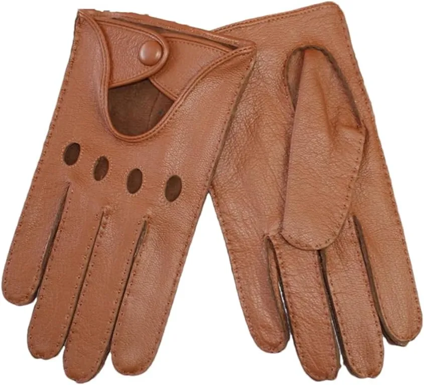 Men's Gloves Single-Skin Thin Hollow Breathable Leather Gloves For Drivers Driving Motorcycles And Riding
