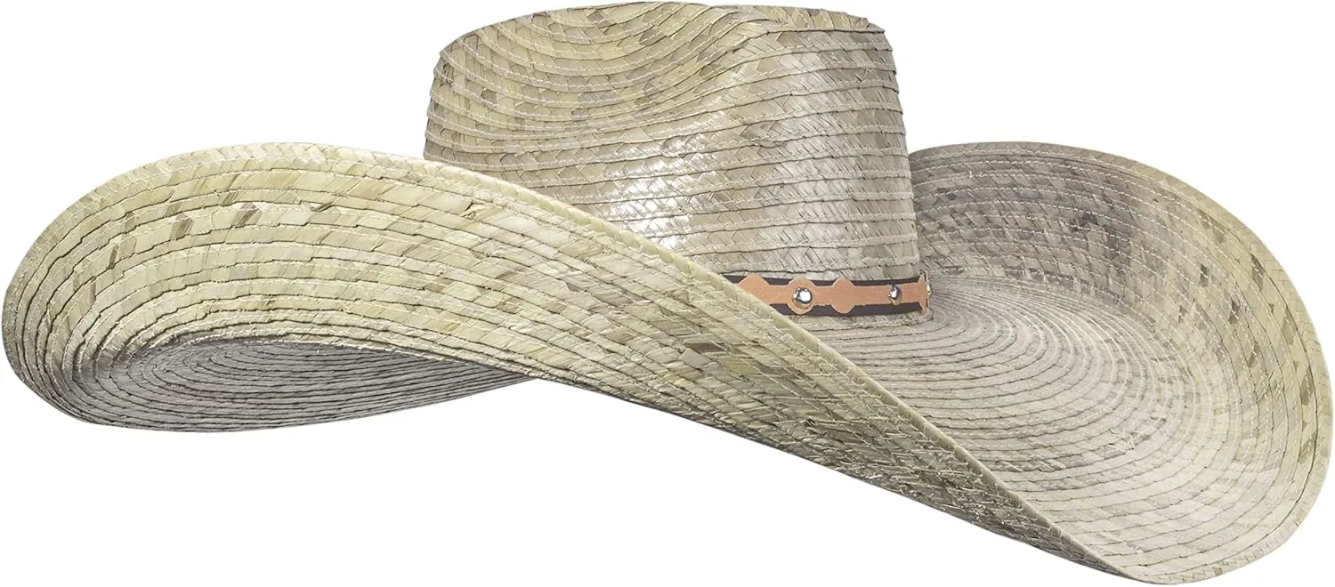 Mexart Oversized Cowboy Wide Brim Straw Hat Natural | Sombrero de Palma Grande Natural