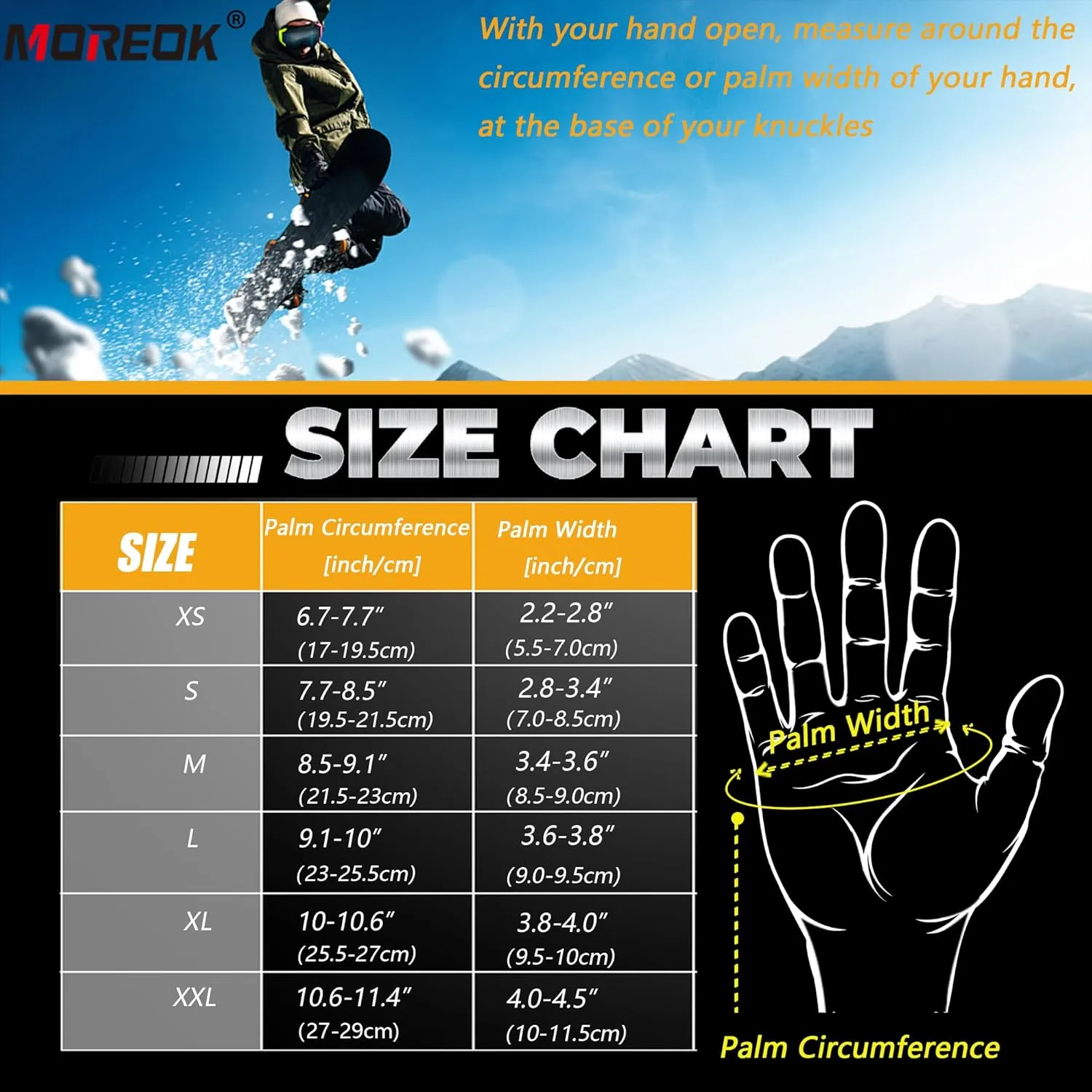 MOREOK Waterproof & Windproof -30F Winter Gloves for Men/Women, 3M Thinsulate Thermal Gloves Touch Screen Warm Gloves for Skiing,Cycling,Motorcycle,Running