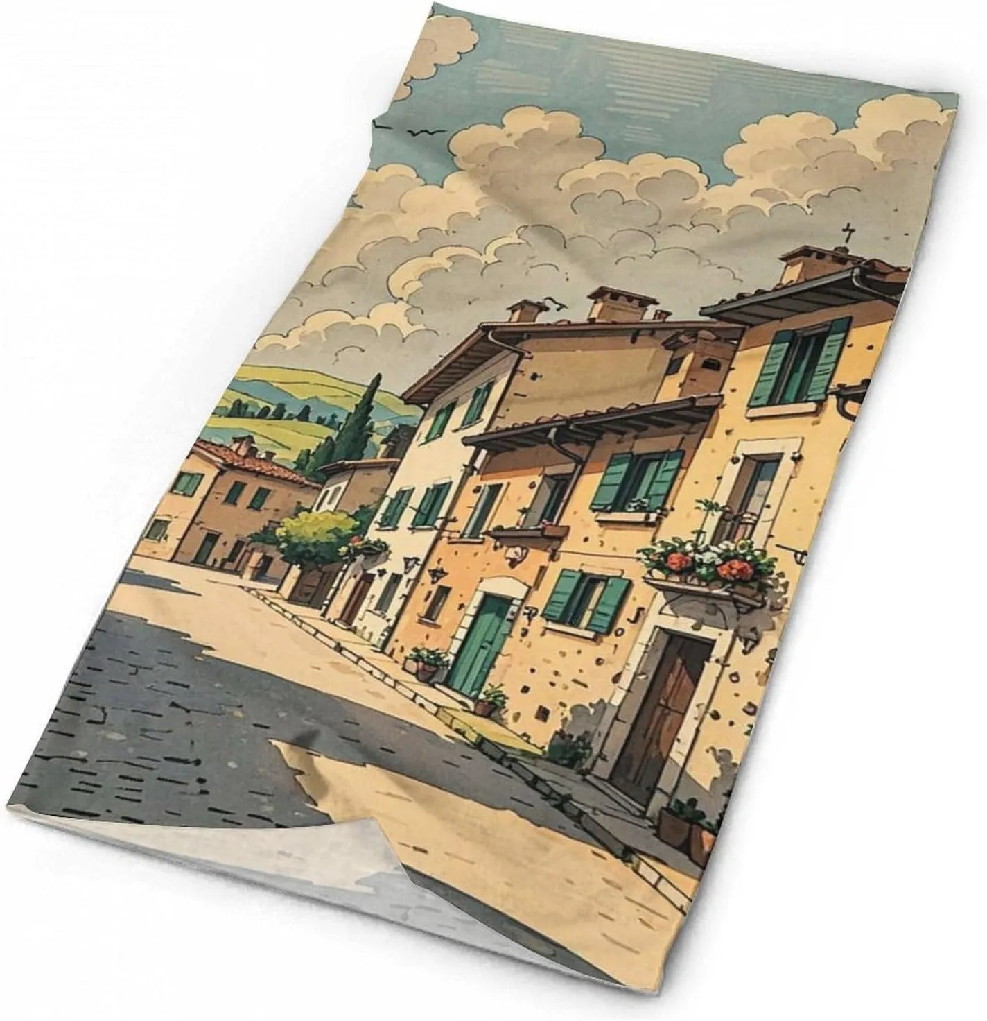 Neck Gaiter Traditional Brick Houses Face Cover for Men Women Cold Weather Scarf Breathable Face Mask Wind-proof Balaclava Face Mask for Skiing Fishing Hiking Cycling