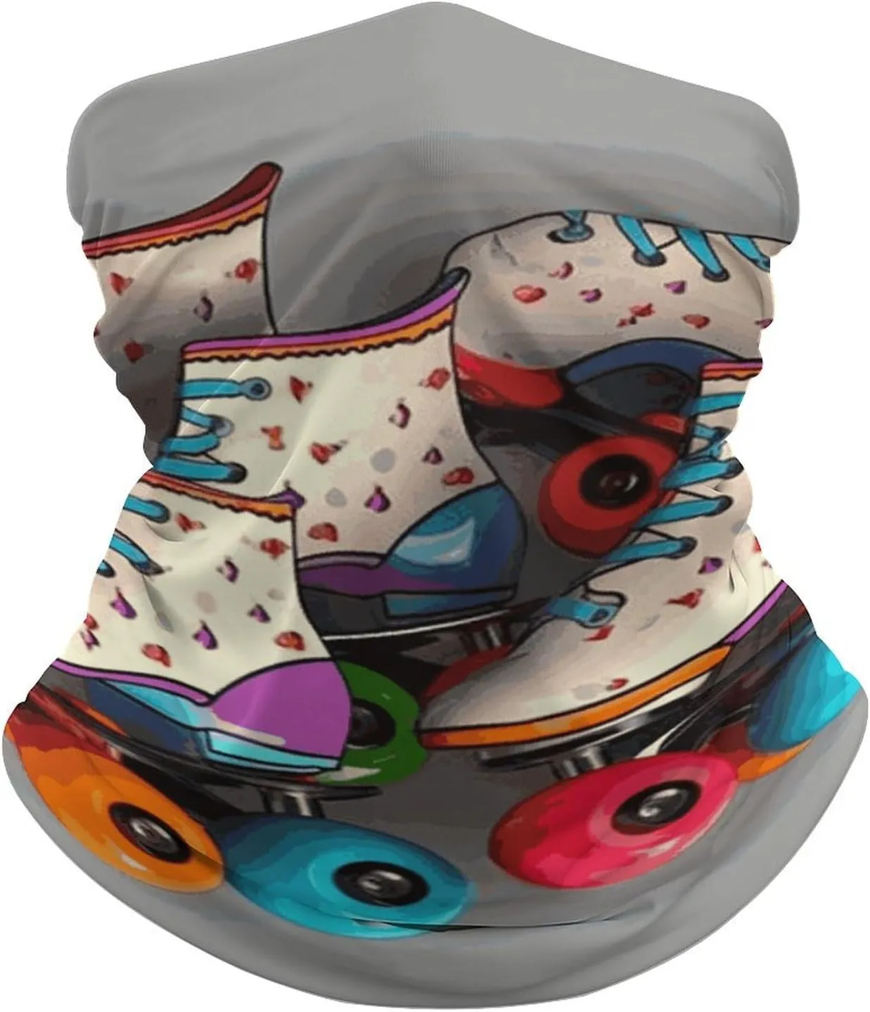 Retro Roller Skates Colorful Neck Gaiter UV Sun Protection Balaclava Breathable Ski Face Mask for Men Women Versatile Cover Scarf Bandana Head Wrap
