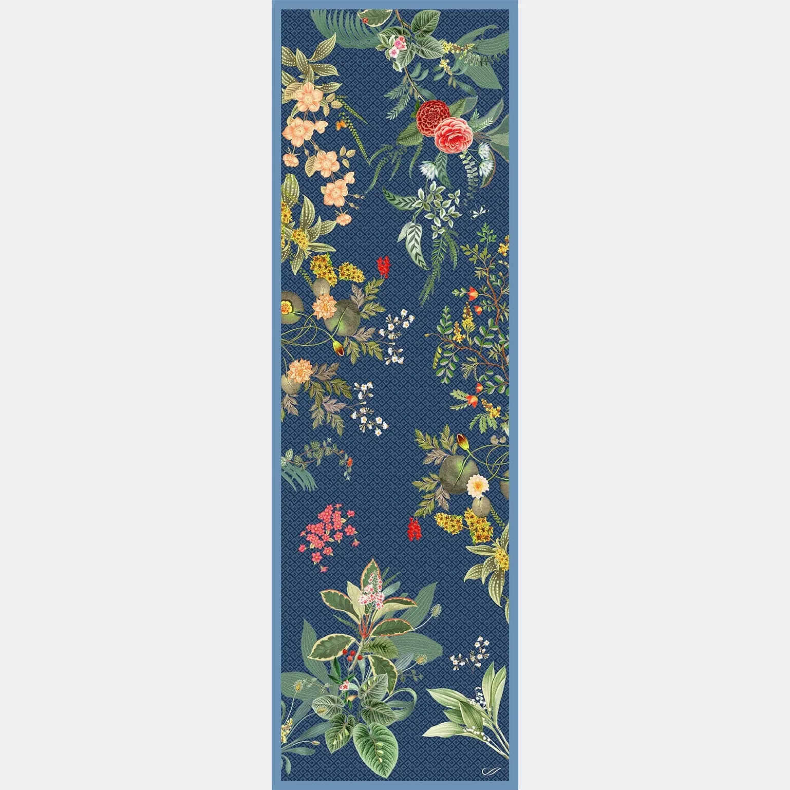 Sara - Long Satin Silk Scarf - Blue