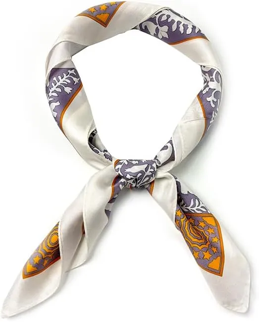 Silk Square Scarf Women 100% Pure Natural Mulberry 27inch Lightweight Neckerchief Digital Printed Scarves