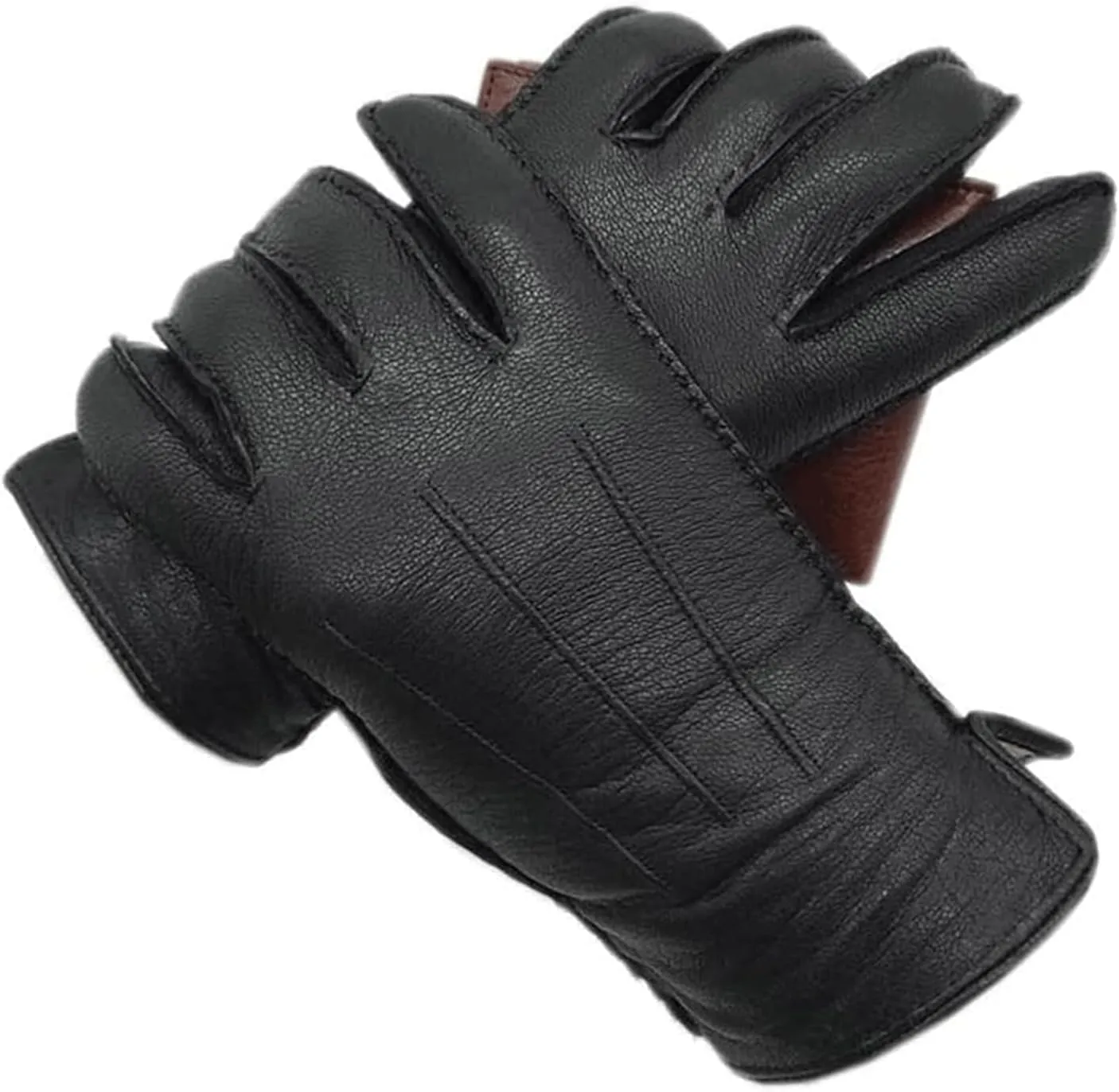 Warm Gloves Winter Gloves Windproof Cycling Gloves Lined Thick Mittens Gloves Leather Ski Gloves Wool Lining Lightweight